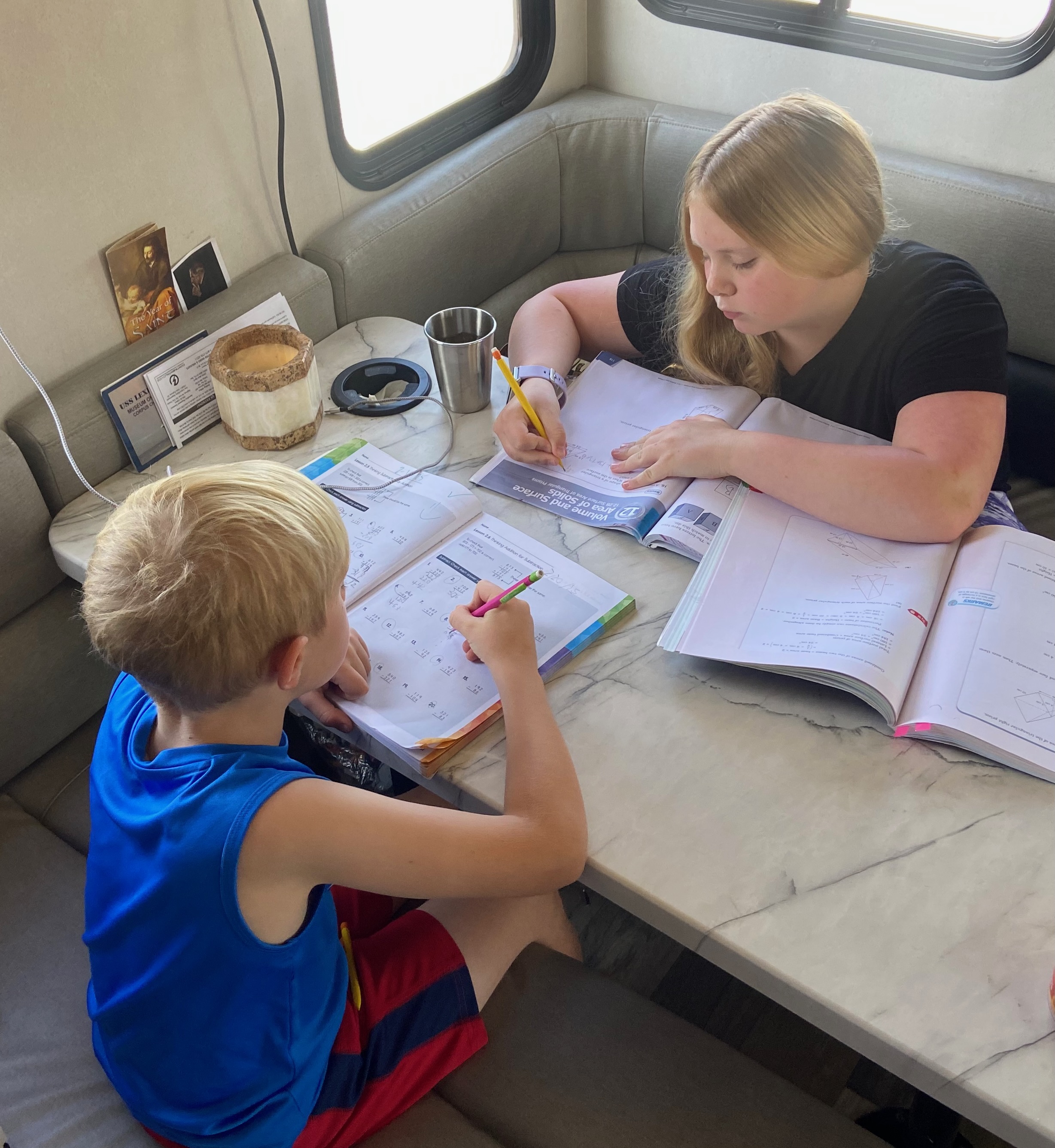 Young Freehs studying homeschool